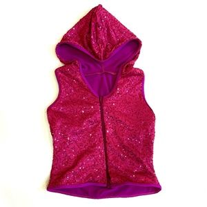 Sparkly pink hooded vest
